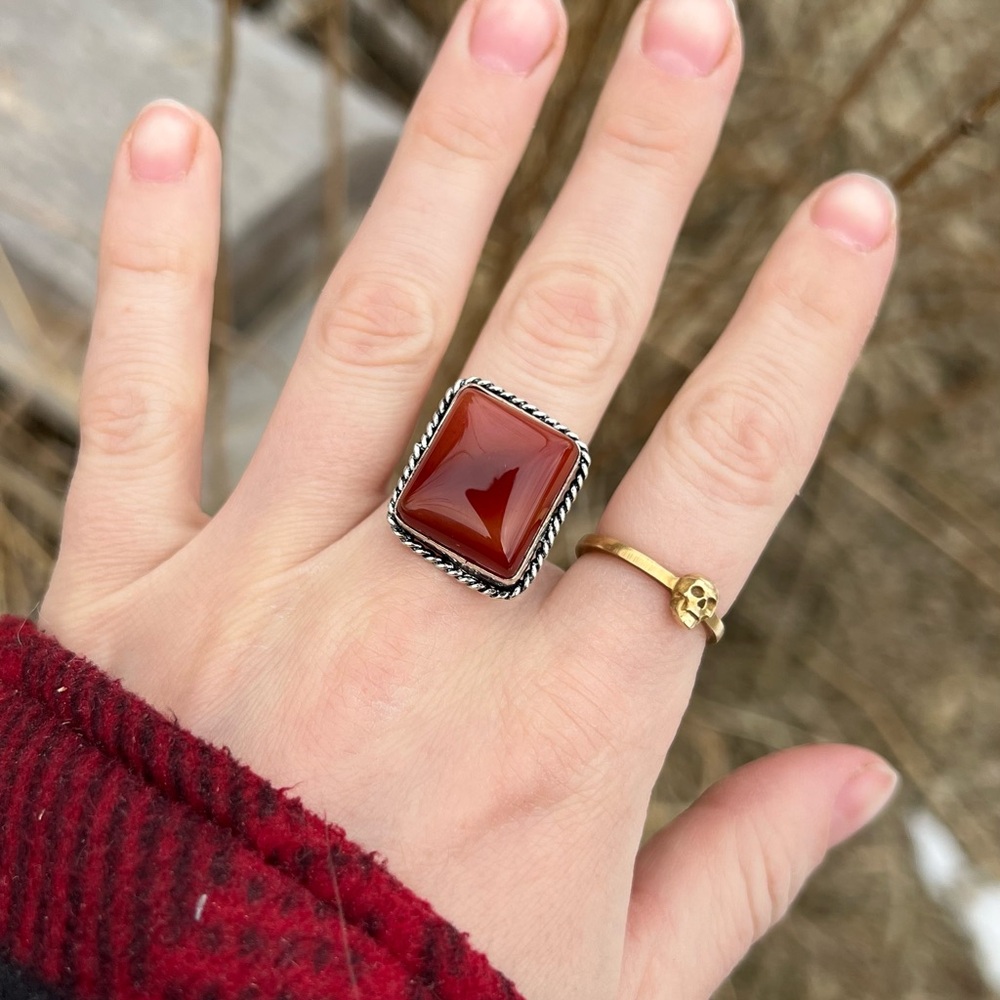 Silver & Red Ring